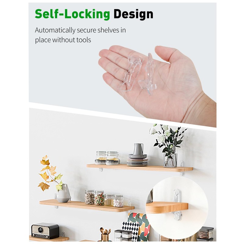 Vibit 28 Pcs Clear Plastic Cabinet Shelf Pegs, 1/4 Inch