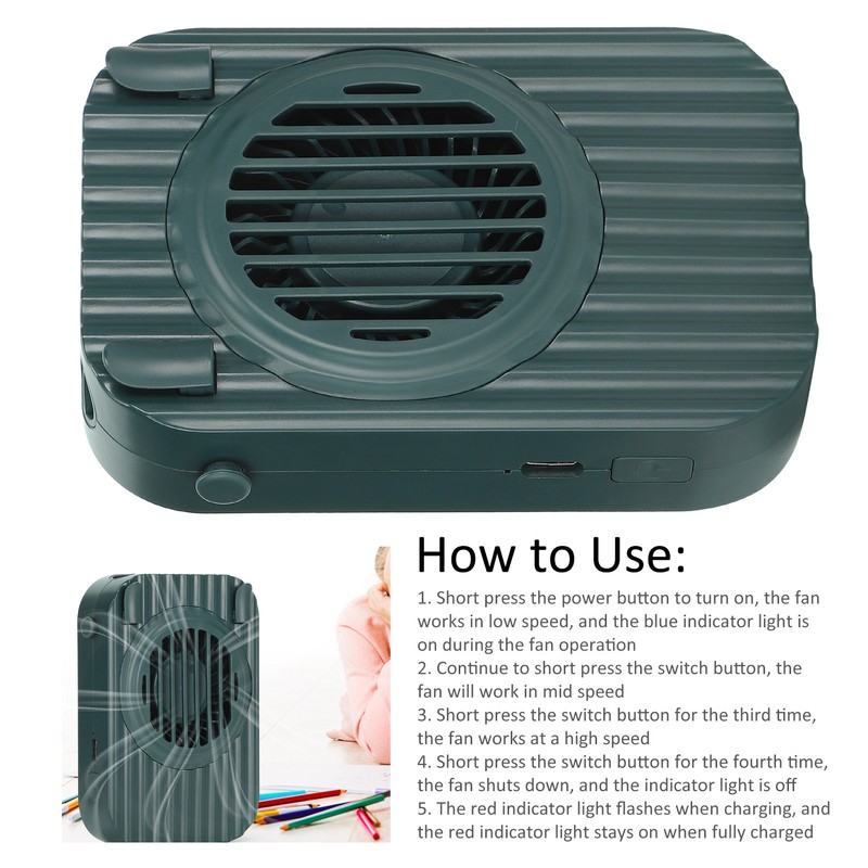 Mini Neck Fan Creative USB Portable HandsFree Wearable Lazy Hanging