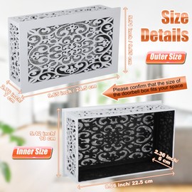 Saillong Doorbell Chime Cover Box Only, Wooden Doorbell Chime Box, Doorbell Chime Cover Box for Indoor Outdoor, with Extra Self Adhesive Tape, Easy to Install for Home (White)