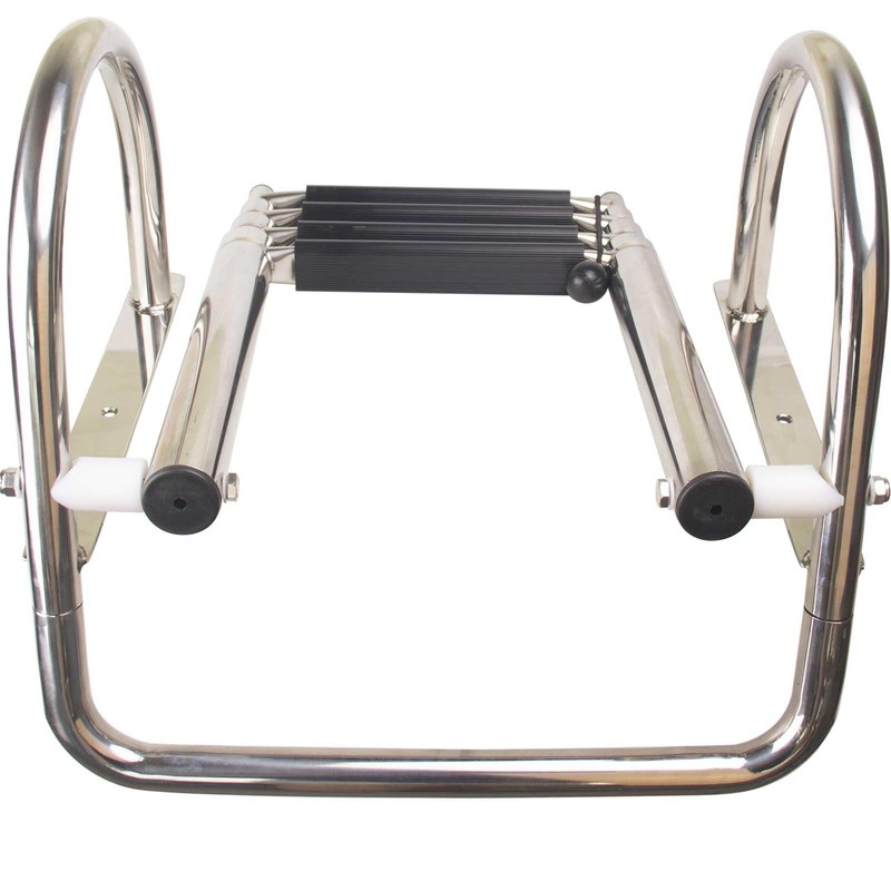 Mojiate 4-Step Stainless Steel Pontoon Boat Ladder - Foldable Telescoping