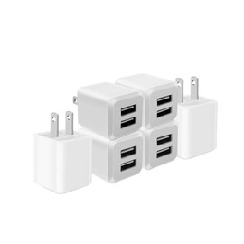 USB Wall Charger, Charger Block, Dual A Port Plug Cube, Power Adapter Charging Plug Box Brick for Phone 16 15 14 13 12 11 Pro Max SE XS XR X 8 7 6, Android Phones, and More (Creamy White)