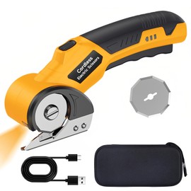 Electric Scissors Cardboard Cutter with LED Light 4V High Efficiency Motor High Speed Steel Blade Convenient Operation Fabric Cutter Box Cutter 2000mAh
