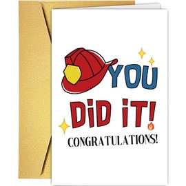 Supoeguk Firefighter Graduation Congratulations Card, Congrats on Graduation Cards for Fire Academy Classmate Student, You Did It
