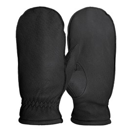 Pratt and Hart Snowfall Women’s Deerskin Leather Mittens with Finger Liners Size XL Black