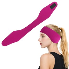 Swimming Headband to Hold Earplugs, Adjustable Swim Ear Band Waterproof, Swimming Earplugs Protection Cover Keep Water Out (Pink, M)