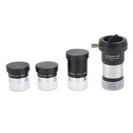 1.25" Plossl Telescope Eyepiece Set 4/10/25mm   2X Barlow Lens Kit for Astronomy