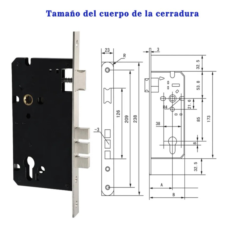 Banna Cerradura Alta Seguridad DO-3SS para Puertas Izquierda/Derecha Plateada