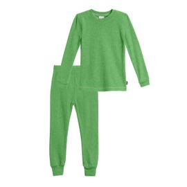 Made in USA Little Girls Thermal Underwear Set Perfect for Sensitive Skin SPD Sensory Friendly Base Layer Thermal Wear Cotton Ski Clothing for Kids Comfortable Ultra Soft, Elf- 3T
