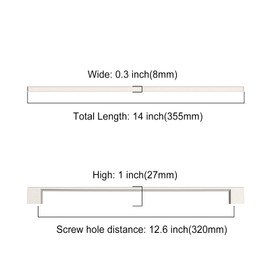 Asidrama 6 Pack 12.6 Inch(320mm) Brushed Satin Nickel Kitchen Cabinet Handles, Cabinet Pulls Kitchen Cabinet Hardware for Cupboard Drawer Pulls