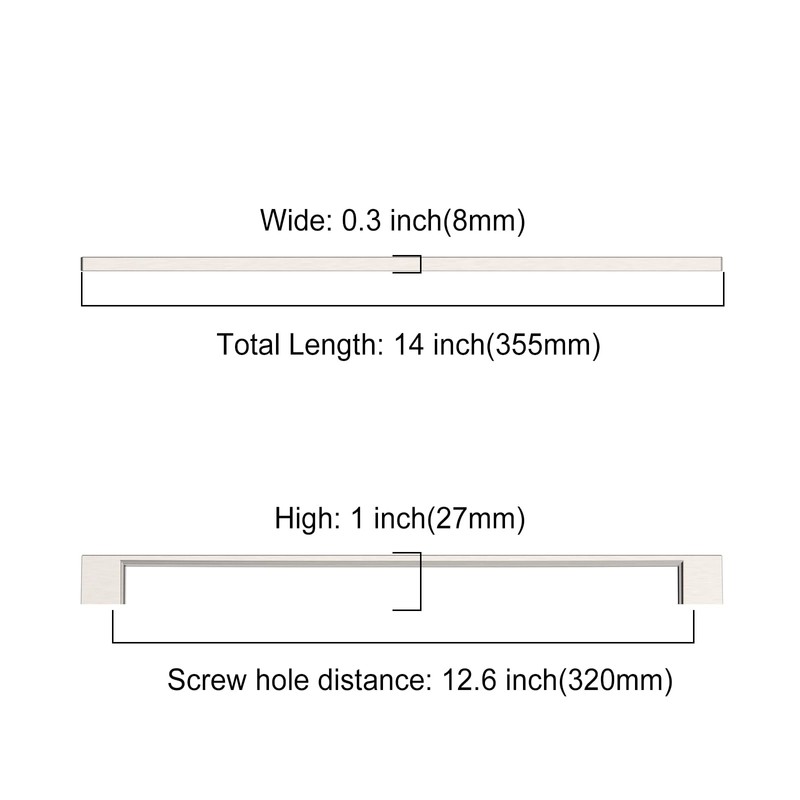 Asidrama 6 Pack 12.6 Inch(320mm) Brushed Satin Nickel Kitchen Cabinet