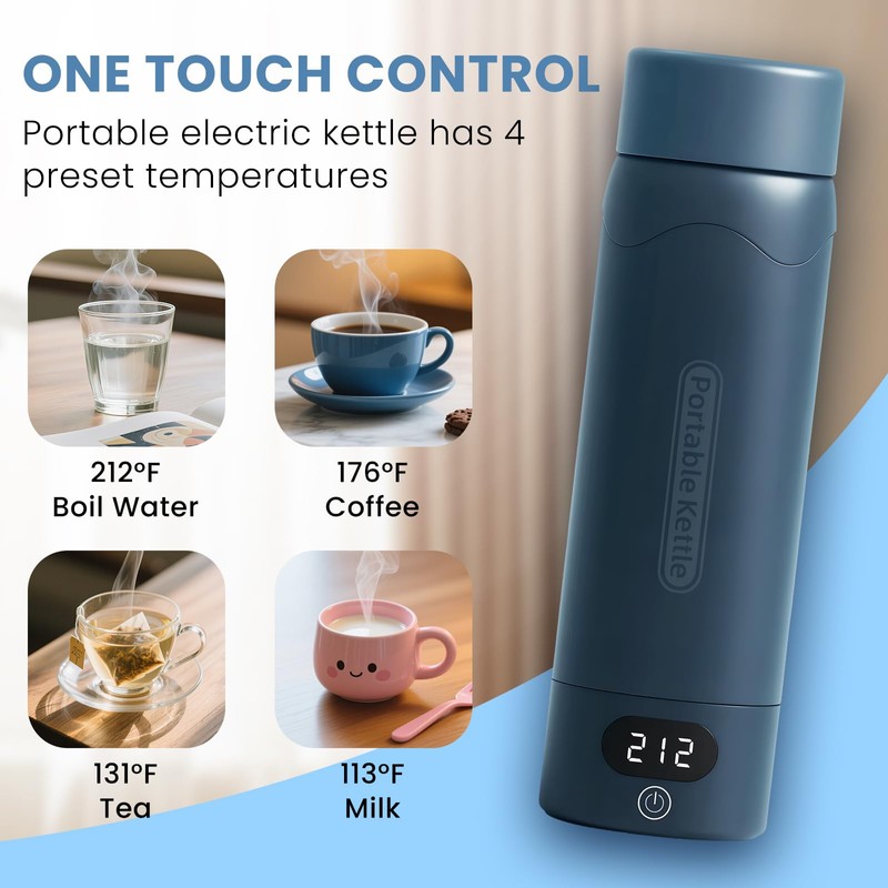 Travel Electric Kettle Portable Mini Kettle,316 Stainless Steel 16.91Oz,Small Hot