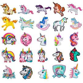 Iron-On Patches Children Pack of 25 Iron-On Patches Children for Textiles Iron-On Stickers Trouser Patches Girls Unicorn Iron-On Patches