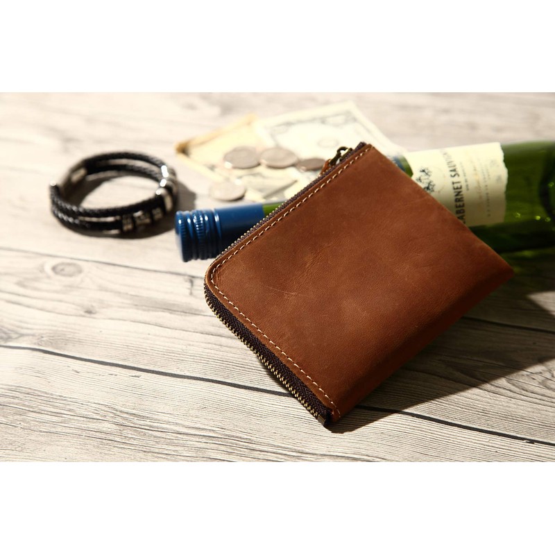 STCRAFT Thin Wallet, L-Shaped Zipper, Compact, Large Capacity, Men's, Women's,