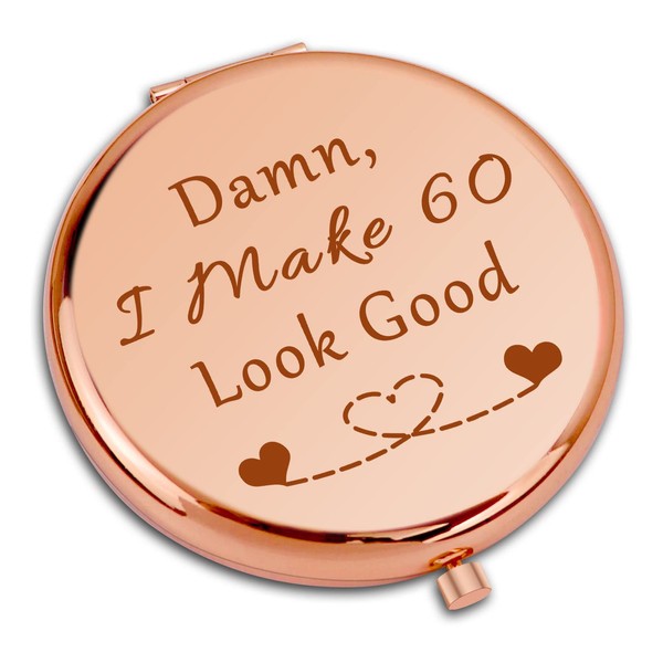 60th Birthday Gifts for Women 60th Birthday Compact Mirror 60 Year Old Birthday Gift for Grandmother Wife Aunt Happy 60th Birthday Gifts for Her Folding Makeup Mirror Funny Turning 60 Gifts for Women