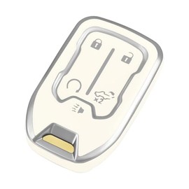OFFCURVE Funda para Llave, Protector de Llave de GMC TPU Suave con 5 Botones, Compatible con GMC Acadia Terrain Sierra Chevy Yukon Suburban Tahoe Silverado 1500 2500HD 3500HD（Plata Blanca）
