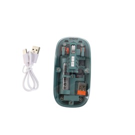 Transparent Mouse Rechargeable Wireless Mouse High-end PixArt 3065 IC Design 1600 Moving Speed Adjustable Silent Switch Type-C One-Key Desktop for Office and Gaming Single/3 Model BT Computer Mice