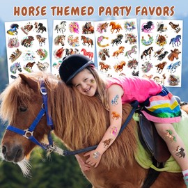 60PCS Horse Temporary Tattoos - Horse tattoos for kids, Waterproof Temporary Tattoo Stickers for Birthday Decorations, Party Supplies, Party Favors, School Rewards Gifts