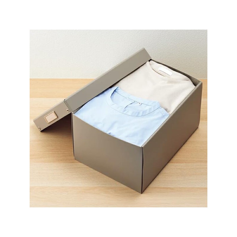 LIHIT LAB. Roomy Folding Box, Deep, A4, Gray A-794-27