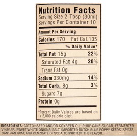 La Martinique Original Poppy Seed Dressing 10 Ounce Bottle (Pack of 6)