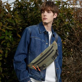 FANDARE Mens Chest Bag Sling Bags for Men Personal Flex Bag Waist Pack Men's Shoulder Bag Crossbody Bag for Work Professional Office College Travel Satchel Bag ArmyGreen