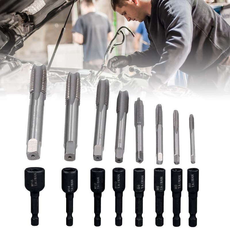 Wolfride 8 Tap Socket, Hex Shank Socket Adapter, Alloy Steel,