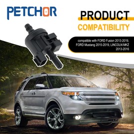 PETCHOR Emission Vapor Canister Purge Solenoid Valve Compatible with Ford 2013-2016, Replaces Part # CU5A9G886AA, 0280142519, DG9Z9D289A