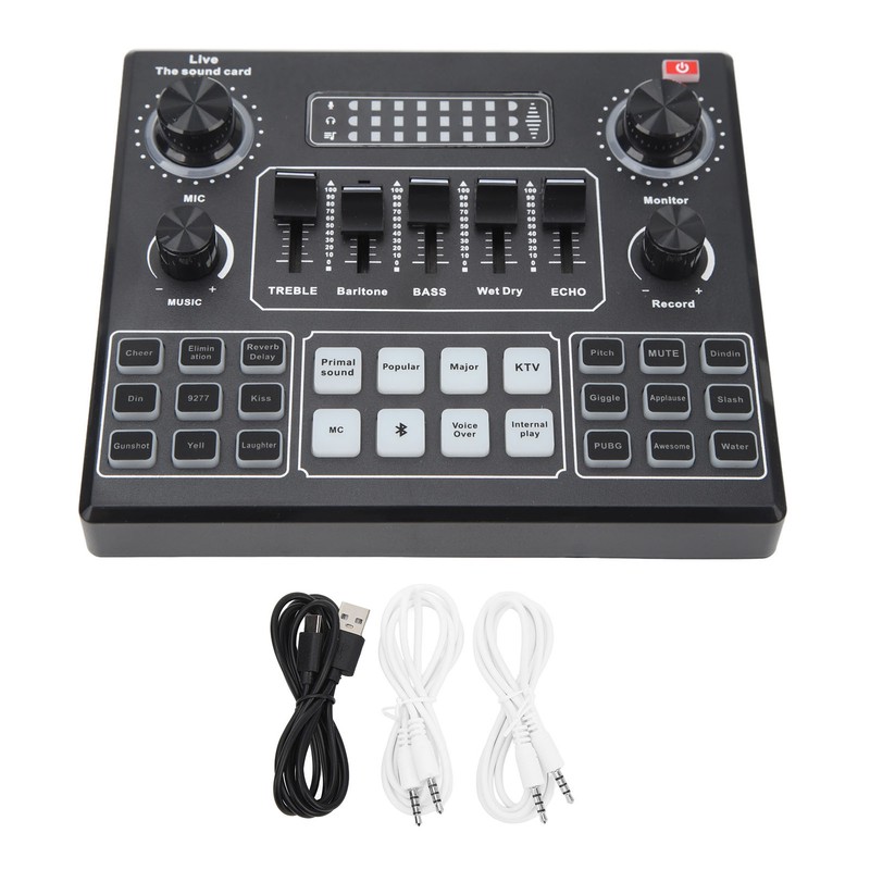 Live Sound Card Professional Dual Channel Bluetooth Stereo Mixer Board