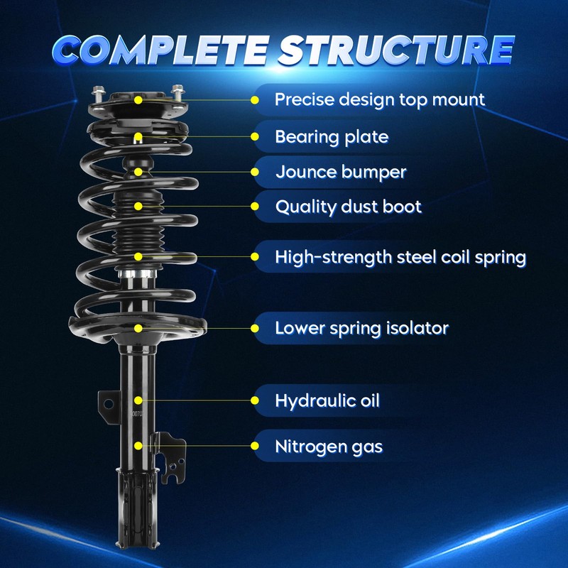 Front Strut Shock Assembly w/Coil Spring Compatible with Toyota Sienna