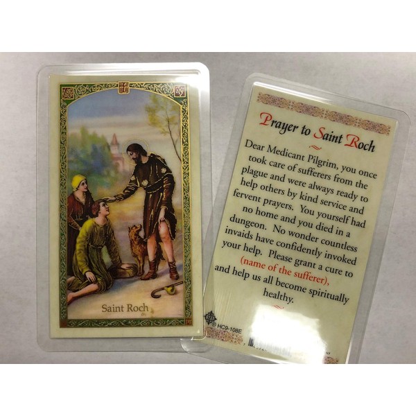 Holy Prayer Cards for The Prayer to St. Roch - Saint of Infectious Diseases in English Set of 2