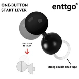 Car One-Touch Start Button with Push-to-Start Rocker Lever, Engine Start/Stop Joystick, and Full Metal Ball-bar Starter Cover for Decorative Accessories (Metal Ball - Black)