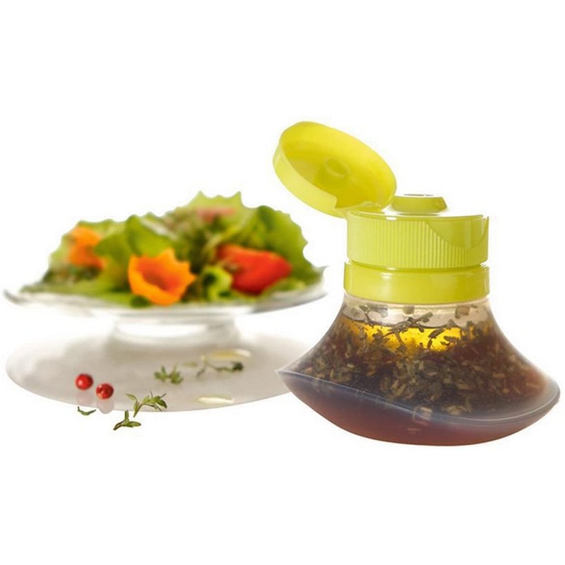 DobryDom 3 Packs Portable Salad Dressing Containers, Silicone Squeeze Bottle