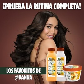 Garnier Fructis Hair Food Coco Mascarilla para Cabello Dañado 350ml, Tratamiento de Reparación Intensiva, Fórmula 98% de Origen Natural, Vegana y Sin 