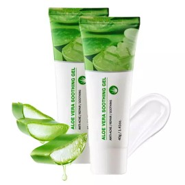 Grospe 2Pcs 퓨어 알로에 베라 젤 안심 천연 보습제 얼굴 모발 진정 쿨링 애프터 케어 모든 피부 타입을 위한 2.82 2Pcs Pure Aloe Vera Gel Safe Natural Moisturizer Face Hair Soothing Cooling After Care for All Skin Types 2.82