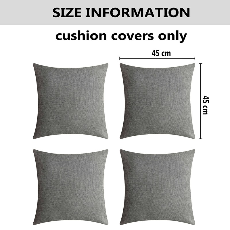 Home Brilliant Grey Outdoor Cushion Covers 45cm x 45cm Sunbrella