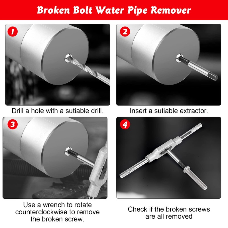 JMMRRR Broken Water Pipe Extractor 8pcs, Broken Water Pipe Screw