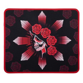 Konix Alchemy Gaming-Mauspad 32 x 27 cm - rutschfeste Mikrofaser-Oberfläche - Gummi - Totensonntag-Motiv - Rot und Schwarz