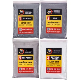 Refill Grit Kit w MJR Tumblers Premium Quality Extreme Polish 12,000 Grit Sub Micron Aluminum Oxide Polish for Unparalleled Results. For 3lb Rock Tumblers w Silicon Carbide, Disabled and Veteran Owned