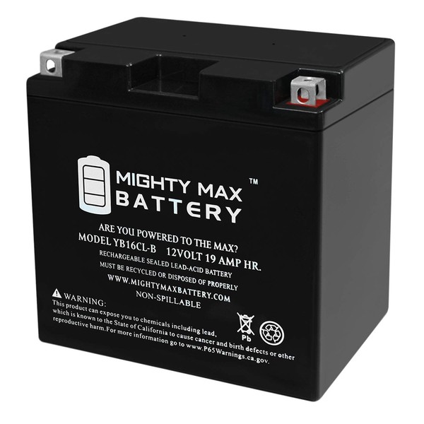 Mighty Max Battery YB16CL-B 12V 19AH SLA Battery for Kawasaki 650 JF650 TS 1989-1996 Brand Product