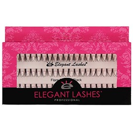 Elegant Lashes Individual Flare Medium Black Eyelashes (Single Pack - 1 Tray)