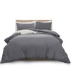 MOONLIGHT20015 Double Duvet Cover - Grey Solid Soft Double Bedding