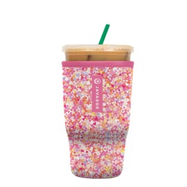 Sok It Java Sok Iced Coffee & Cold Soda Insulated Neoprene Cup Sleeve (Floral Hearts, Large: 30-32oz)