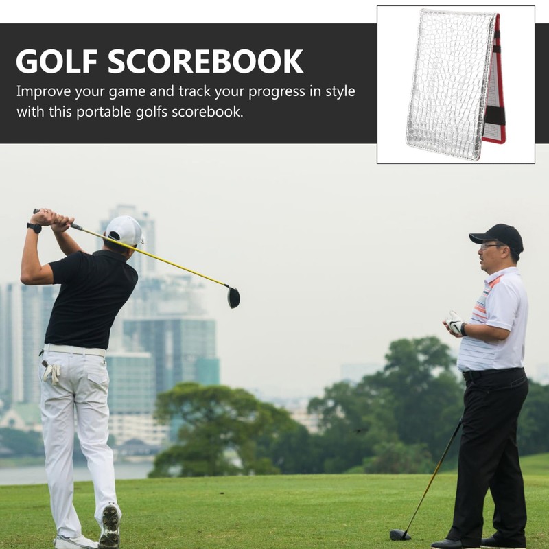 SEWACC Portable Golf Scorebook Leather Cover Stylish Scorecard Holder for