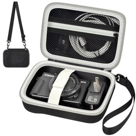 Comecase Digital Camera Case for Canon PowerShot G7 X Mark II/ G7X Mark III Vlogging Camera, Point and Shoot 4K Video Camera Storage Bag, Zipper Mesh Pocket fits USB Cable，SD Card, Batteries - Black