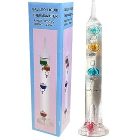 Galileo Glass Thermometer, Multicolor Floating Spheres Balls, Measures Temperatures from 16ºC to 28ºC, (9.5 Inches)