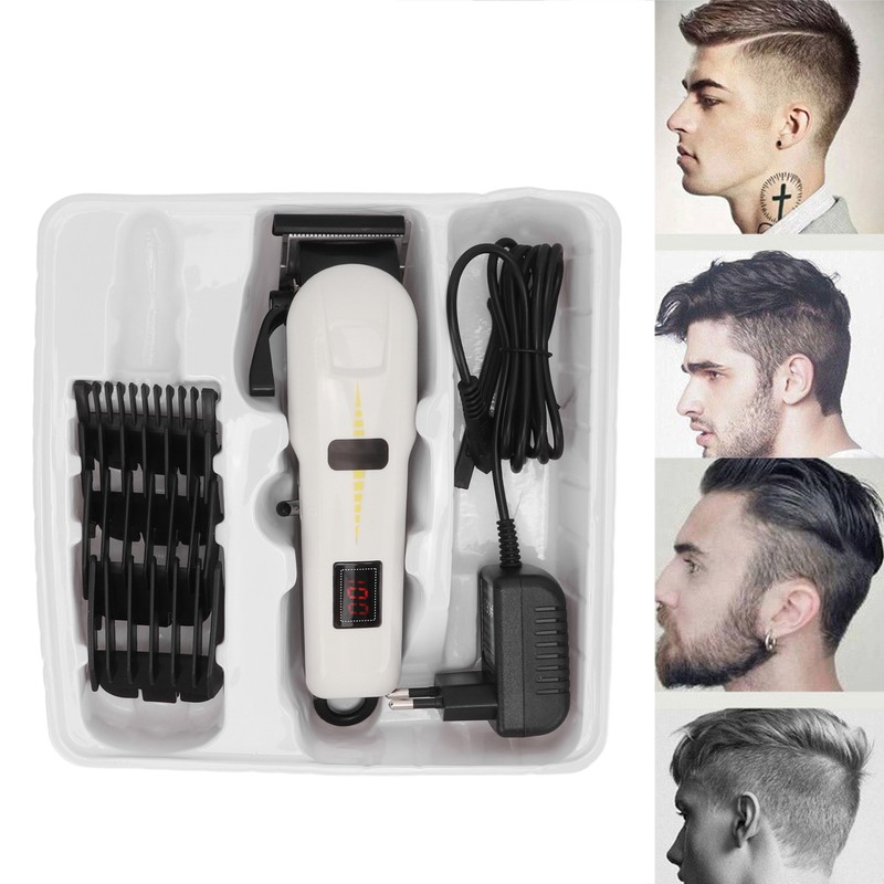 Electric Hair Clipper Low Noise LCD Display Ergonomic with Limiter