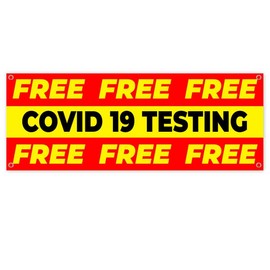 Virus Testing Banner 13 oz | Non-Fabric | Heavy-Duty Vinyl Single-Sided With Metal Grommets |Pandemic, Testing, Virus