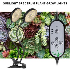 Grow Light 30W Sunlike Full Spectrum LED Plant Grow Lights with Timer Auto On/Off 4/8/12H Waterproof Grow Lamp for Indoor Plants, 5 Dimmable Levels, 3 Switch Modes, Adjustable Gooseneck