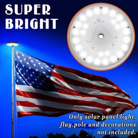 Strong Camel Sun Energy Flag Pole Light 26 LED Automatic LED Flagpole Mount No Wiring for Garden Yard