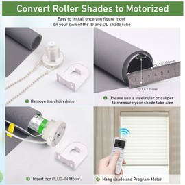 DM25LEU/S -1.1/28 Bi-Directional Battery Motor for Roller Shades - Quiet, Wireless, and Easy to Install