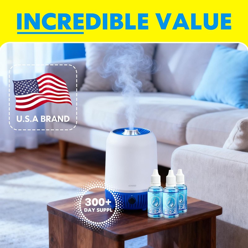 EROSMILE Humidifier Cleaner Drops [3 Pack] Humidifier Water Treatment Cleaning